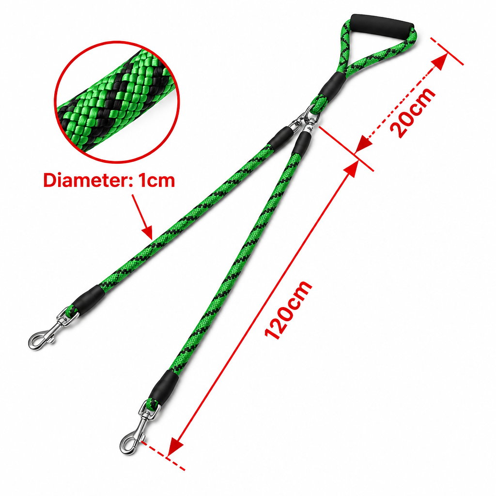 PawForge Double Leash — Two Dogs, One Leash